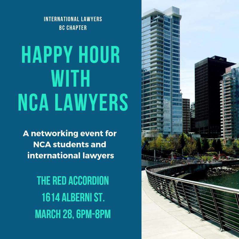 International lawyers in Vancouver, hosting 2nd happy-hour event!